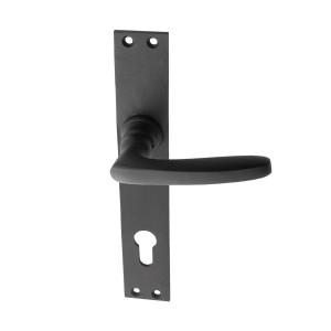 Béquille de porte en fonte noire forme galbée noire